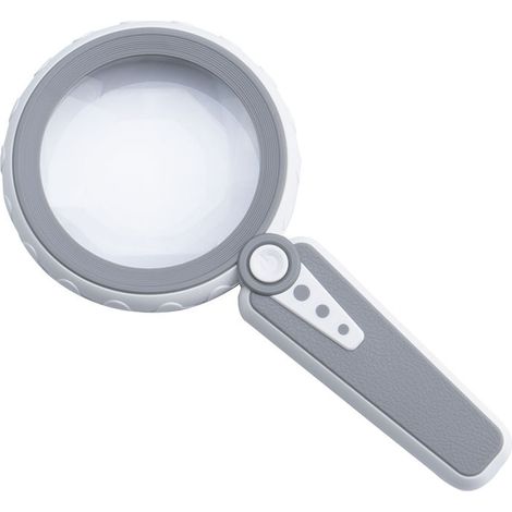 45-fache Vergrößerung mit Licht, 11,7 cm (4,6 Zoll) Taschenlupe, ideal für Senioren, zum Lesen, Betrachten von Schmuck, Münzen usw. – Grau