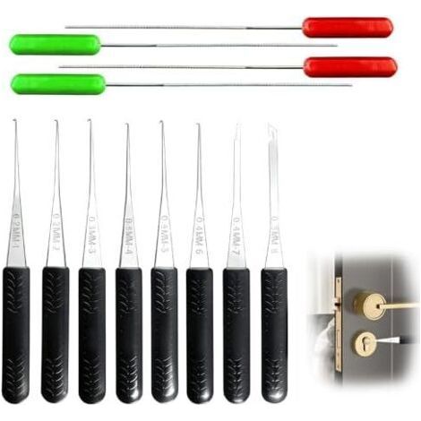 12-teiliges Set zum Entfernen abgebrochener Schlüssel, Werkzeuge zum Entfernen abgebrochener Schlüssel (0,2 bis 0,4 mm), Schlossöffnungsset für Schlosser, Wartung und Schulung, Reparaturen - (1/5)