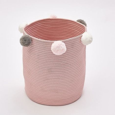 Panier de rangement pour le linge sale, panier à linge pour la maison et le rangement des jouets (rose)
