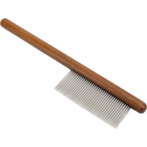 Peigne pour chats et chiens, en bois réutilisable, à nœuds ouverts, pour chats et chiens, avec dents longues et denses (pour poils longs). (1/5)