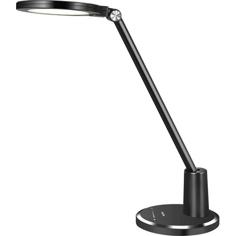 Lampe de bureau LED, 64 pcs LEDs Lampes de table pour les yeux, 10 niveaux de luminosité avec 5 modes,contrôle tactile Lampe de chevet enfant, Lampe de lecture 12 W, Noir (1/5)