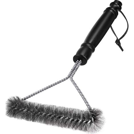 1 Brosse Nettoyage Barbecue, Poils Acier Inoxydable, Manche Long 30 cm, Pour Gril Gaz Charbon (1/5)