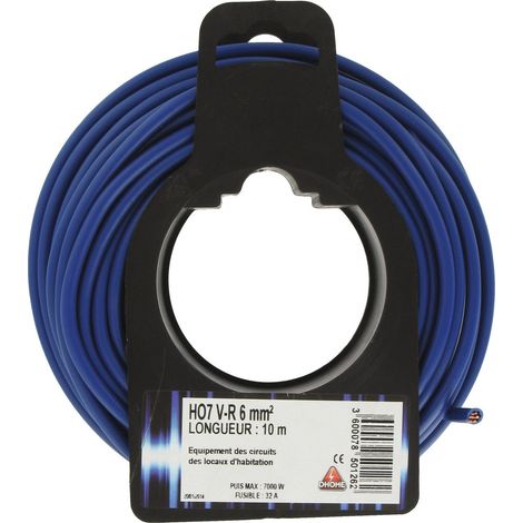 Elektrokabel H07 V-R 6 mm² 10 Blau