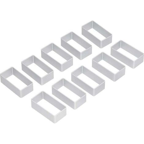 Lot de 10 moules à gâteaux de lune en acier inoxydable pour biscuits, emporte-pièces, moules de cuisson à faire soi-même, grands rectangles (1/4)