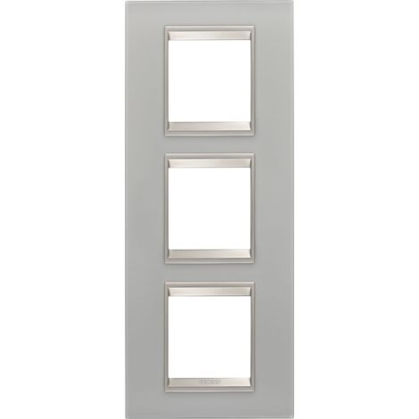 PLAQUE LUX 2+2+2P V VERRE NATUREL GEWISS GW16227GT
