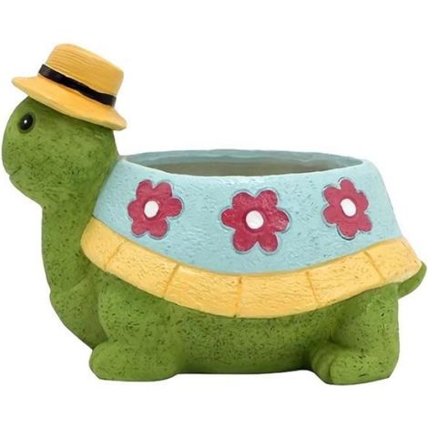 Pot de Jardinière - Tortue - Résine - Pour Plantes Succulentes Intérieur Extérieur - Bureau Décoration Maison - 1 Pièce (1/4)
