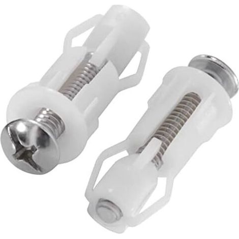 Kit de 2 Prolongateurs de Vis en Nylon pour Siège de Toilette - Pour Adapter des Sièges à Fixations Écartées - Écrous et Rondelles Inclus (1/3)