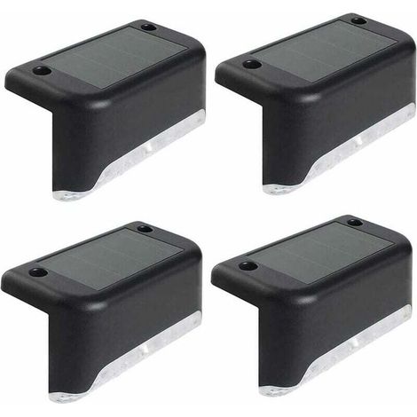 4er-Pack Solar-Terrassenleuchten, wasserdichte LED-Terrassenleuchten, solarbetriebene Außenleuchten für Terrasse, Treppe, Gartenweg, Stufen und Zäune (1/5)