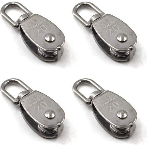 Einzelrolle M20 – 4er-Pack – Edelstahl 304 – Tragkraft 75 kg – 360°-Drehung (1/5)