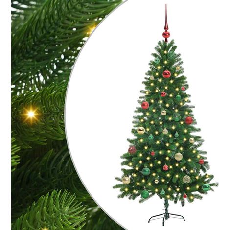 Sapin de Noël，Arbre de Noël avec 150 LED avec support Vert 150 cm PE CFW79105 (1/5)