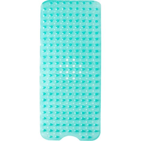 Tapis de Bain antidérapant 100 x 40 cm Extra Long avec Ventouse résistante à la moisissure pour Usage de Salle de Bain (Vert) (1/5)