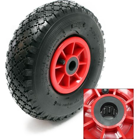 Lot de 2x Roue complète 3.00-4 pour Diable – 255 x 255 x 85 mm – Avec Chambre à air et Jante – Valve coudée TR87 – capacité de charge max.… Wiltec (1/5)