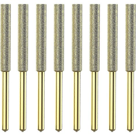 Affûteur diamanté haute dureté pour tronçonneuse électrique, lot de 8 embouts de 4 mm plaqués titane. (1/5)
