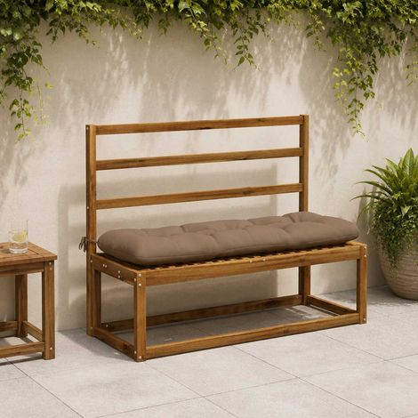 vidaXL Coussin de banc VIANEN 100 % polyester Taupe 110 x 40 x 12 cm (1/5)