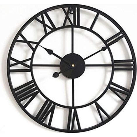 Orologio da parete vintage silenzioso con numeri romani,decorazione d'interni per soggiorno,40 cm (1/5)