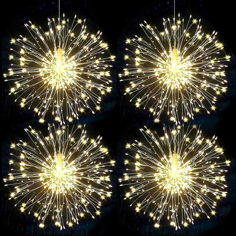 Guirlande lumineuse à piles pour décorations d'Halloween et de Noël, feux d'artifice LED étanches pour l'intérieur et l'extérieur avec télécommande (1/5)