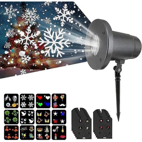 Projecteur de flocons de neige de Noël à LED, étanche, pour éclairage décoratif extérieur et paysager (1/4)