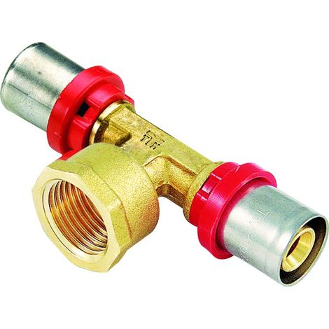 RACCORDO A T FEMMINA PER TUBO MULTISTRATO A PRESSARE MODELLO AL-COBRAPEX 1/2 ø16   TIEMME RACCORDERIE SPA