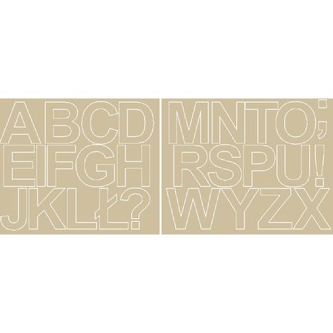 Lettres autocollantes 6 cm beige mat
