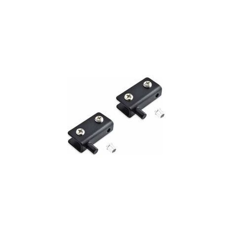 2 bisagras pivotantes de acero inoxidable para puertas de vidrio, abrazadera ajustable para bisagras de puertas de vidrio (40x20x10 mm), clip para bisagras pivotantes de gabinetes para vidrio de 5-8 m (1/4)