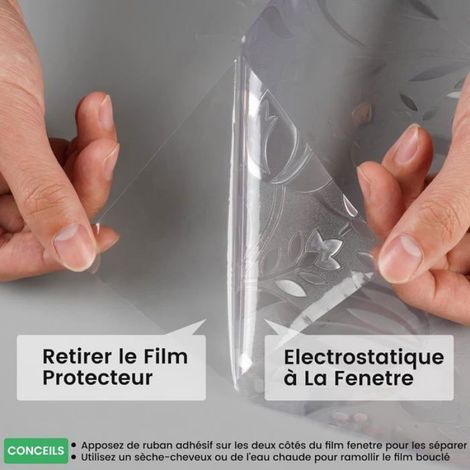 Film Pour Vitrage - Film Occultant Anti UV - Effet 3D Tulipes - 90 x 200 cm (1/5)