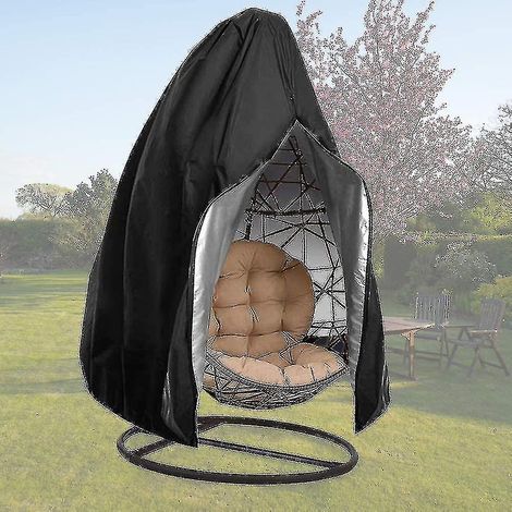 Housses de chaise à œufs de patio avec fermeture à glissière, grandes housses de chaise pivotantes en osier durables, housse de chaise d'extérieur imperméable et résistante aux intempéries, coupe (1/5)