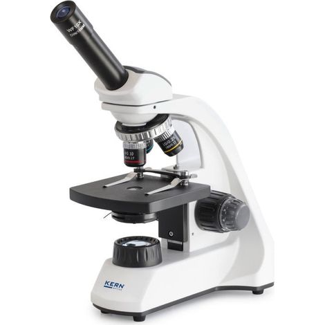 Kern - Microscope scolaire à lumière transmise OBT-1 monoculaire 4x à 100x revolver 4 objectifs + platine mécanique - OBT 105 (1/4)