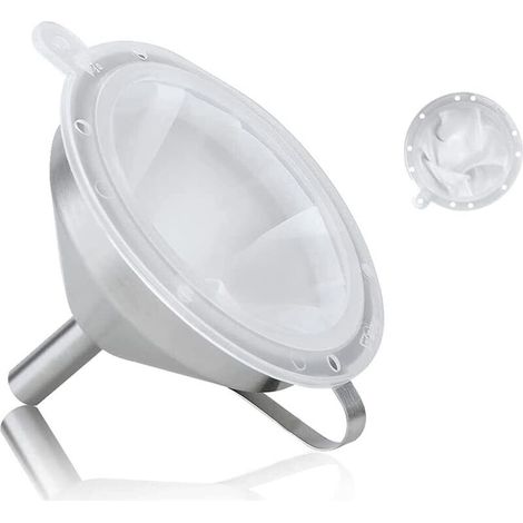 Entonnoirs en Acier Inoxydable 5 Pouces / 13 cm Entonnoir Cuisine avec Anse Filtre et Filtre 200 Mesh Pour Le Transfert des Ingrédients Liquides Jam (1/4)