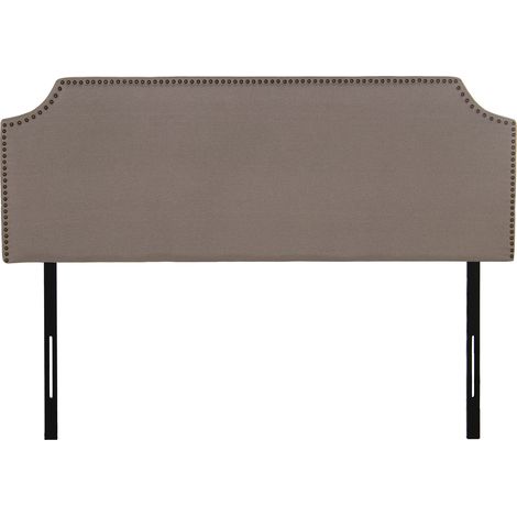 Kopf gepolstert Kopfteil beige Polyester, Black Metal Feet 160x7x117/127 cm, Sup: 160x57cmpour alle Stile, um dem Haus eine Note zu verleihen (1/4)