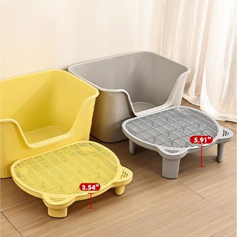 Tapis de litière pour chat SpaceTime, grand tapis double couche de 51 x 40 x 9 cm, protection du sol, imperméable et anti-urine (gris) (1/4)