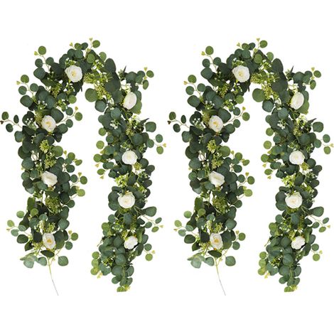 de fleurs artificielles feuilles vigne décoration murale fleurs/ficelle 2Guirlande fond-200CM 8 vertes (1/5)