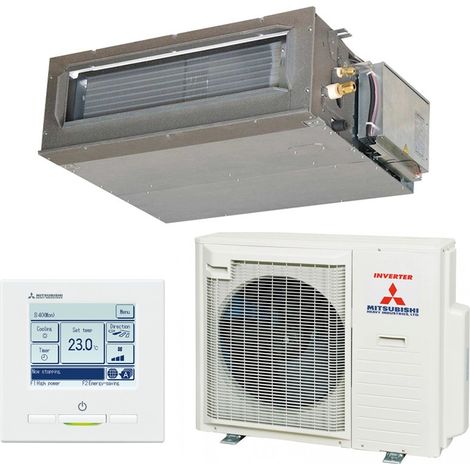 Mitsubishi Electric – Mitsubishi FDUM100VH gainable smart moyenne pression – Kit d'installation PAC air - air – Pour espaces confinés – Technologie de régulation avancée