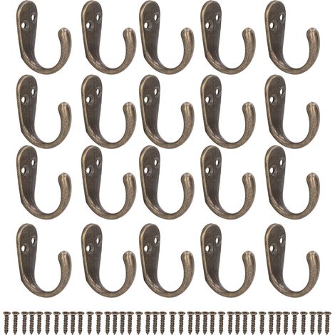 Set mit 20 Retro-Wandhaken aus Bronze und Zinklegierung, Vintage-Stil, dekorative Haken für die Landhausküche (1/5)