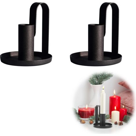 2pcs Chandelier Bougeoir Fer Simple Et Chic Étagère à Bougies Rétro Bougeoir Créatif pour Maison Et Bureau