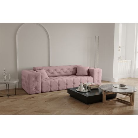 Sofa Designersofa CHANTAL 3-Sitzer in Stoff Opera Velvet Pink (1/5)