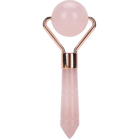 Rouleau de Massage Visage en Quartz Rose Anti-Rides Raffermissant Lifting Cutané (1/5)