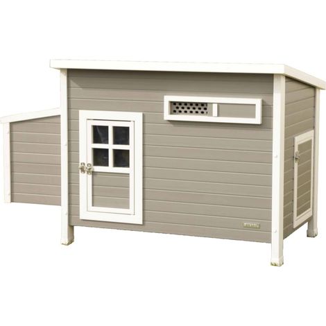 Pollaio ECO Barney in Plastica 137x73x83 cm Grigio e Bianco Kerbl (1/5)