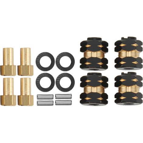 4 Pièces Adaptateur Allongement pour Essieu RC SCX24, Compatible Axial AXI90081 AXI00001 1/24, Connexion Hex Hub en Laiton (1/5)