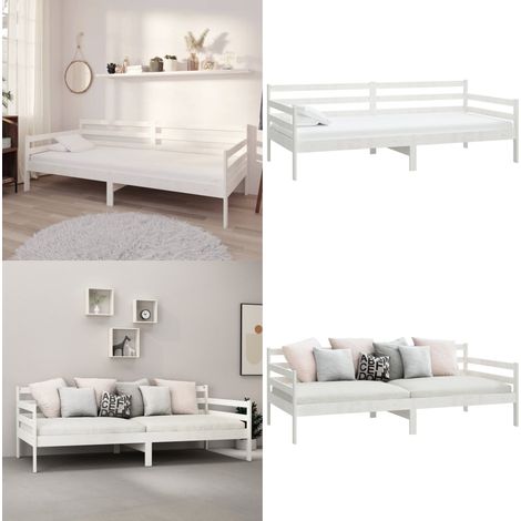 Tagesbett Weiß Massivholz Kiefer 90x200 cm - Tagesbett - Schlafsofa - Gästebett - Kiefernholz - Holzmöbel - Home & Living (1/5)