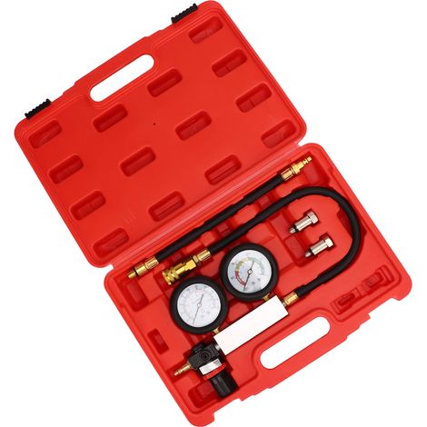 Kit de test d'étanchéité cylindre moteur, manomètre de compression essence avec bougies 14mm 12mm 10mm, coffret de diagnostic. (1/5)