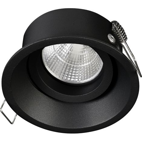 Plafonnier encastré tilt LEDA Redondo ajustable GX5.3 50W Noir (1/4)