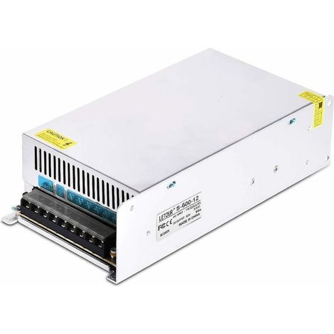 Alimentatore CC 12V 50A Convertitore CA 96V-240V Adattatore CC Alimentatore switching regolato universale Alimentatore LED 12V 600W per strisce LED, CCTV, radio, progetti IT (... (1/5)