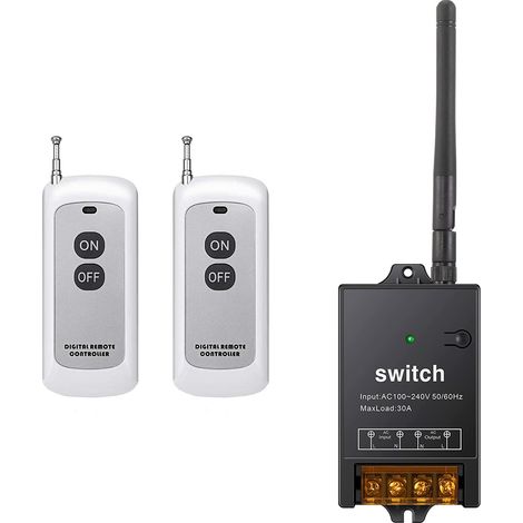 interrupteur a telecommande 220V,AC 220V/230V/240 V/40 A relais,interrupteur à distance RF pour pompe à eau haute puissance,moteur,équipement électrique d'éclairage avec longue portée de 984FT (1/5)