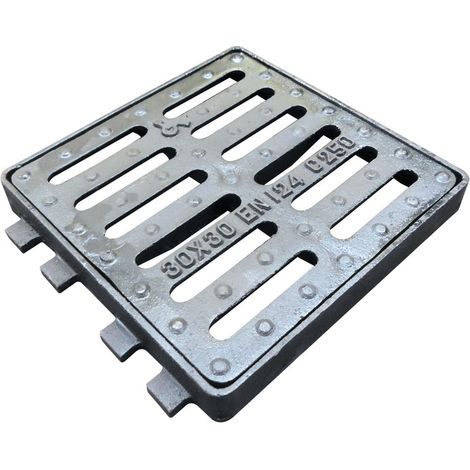 Grille + cadre en fonte C250 pour regard 300x300mm - Fitt - Noir - Fonte
