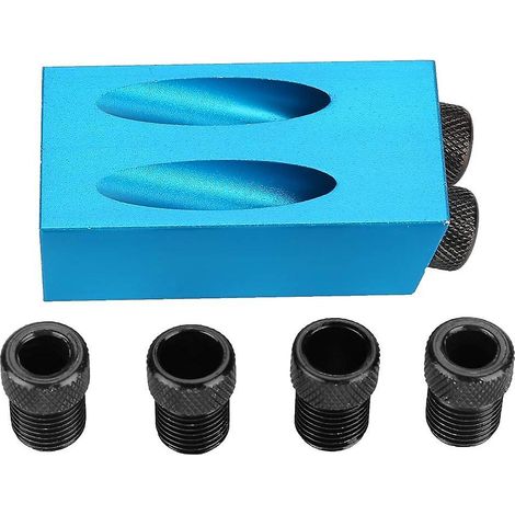 Taschenlochbohrlehren-Set mit 15 Montagehilfen, einem Winkellochpositionierer und einem 6/8/10-mm-Anschlussadapter (1/5)