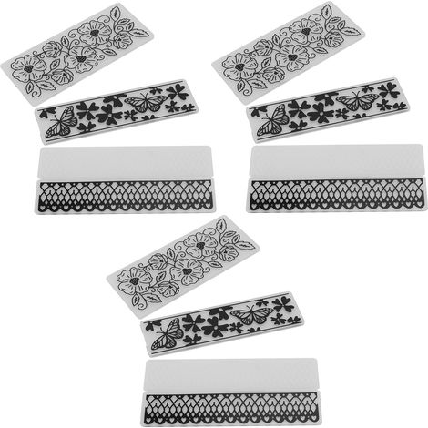 9 Pièces Emblèmes Floraux Rectangulaires en Plastique pour Scrapbooking et Projets DIY (1/5)