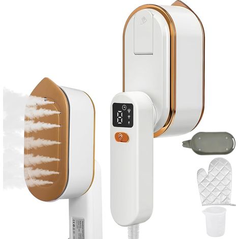 Défroisseur Vapeur, Fer à Repasser Vapeur 2-en-1 Portable, Fer à Repasser de Voyage avec Réservoir 150 ml et 3 Niveaux de Vapeur, Chauffage Rapide 10 Secondes, Idéal pour Voyages et Maison (1/5)