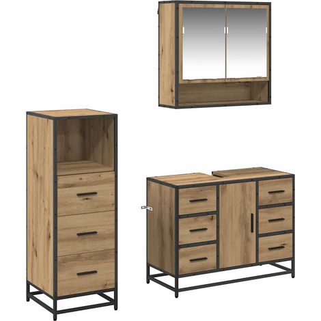 Maison Exclusive - Badezimmermöbel-Set mit Regal 3 pcs Artisan-Ei