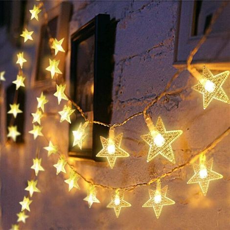 Ineasicer Star String Lights, 10M 70 LED Decorative Curtain String Lights, Romantic Decoration for Outdoor, Home, Garden, Indoor, Christmas, Wedding, and Party Decoration (1/4)