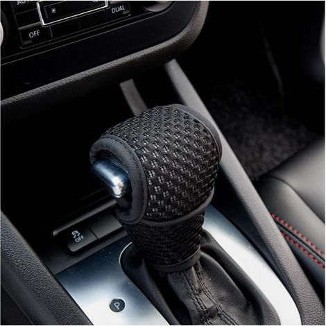 Copri pomello del cambio, copertura protettiva traspirante per pomello/leva del cambio, copri leva del cambio automatico antiscivolo e antigraffio, ricambio universale per auto (nero, standard). (1/5)